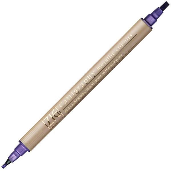 Supertrend Çift Uçlu Yaldızlı Kaligrafi Kalemi 2 mm. + 3.5 mm. 124 Metallic Violet - Image 1
