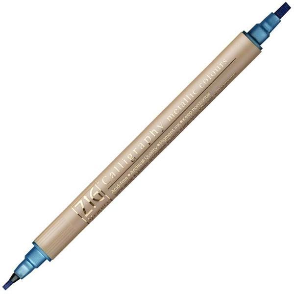 Supertrend Çift Uçlu Yaldızlı Kaligrafi Kalemi 2 mm. + 3.5 mm. 125 Metallic Blue - Image 1