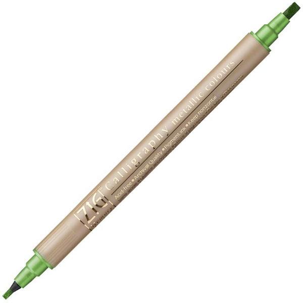 Supertrend Çift Uçlu Yaldızlı Kaligrafi Kalemi 2 mm. + 3.5 mm. 128 Metallic Light Green - Image 1