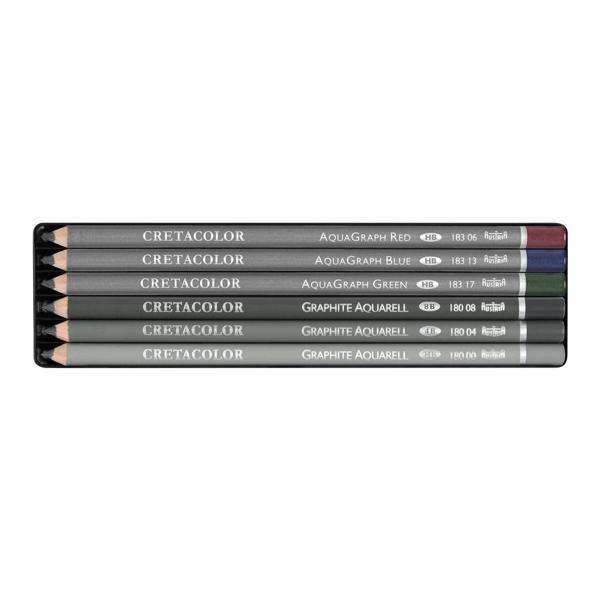 Supertrend Watercolor Graphite Pocket Set Sulandırılabilir Karakalem Eskiz Çizim Kalemi Seti 6'lı Me - Image 1