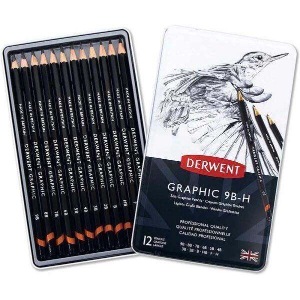 Supertrend Graphic Dereceli Kalem Karakalem Eskiz Çizim Seti Soft (Sketching) 12'li Teneke Kutu - Image 1