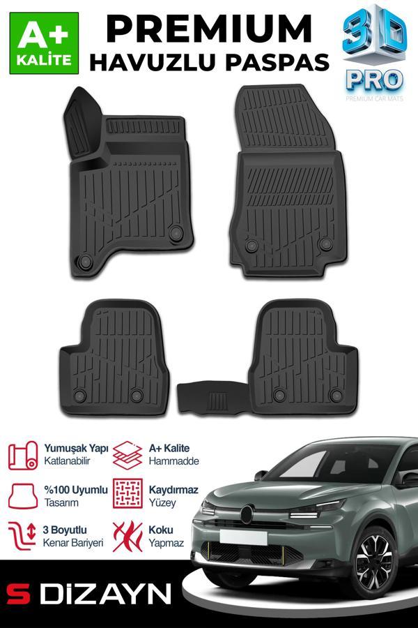 S-Dizayn Citroen C4 Hybrid 3D Pro Havuzlu Paspas 2025 Üzeri A+ Kalite - Image 1