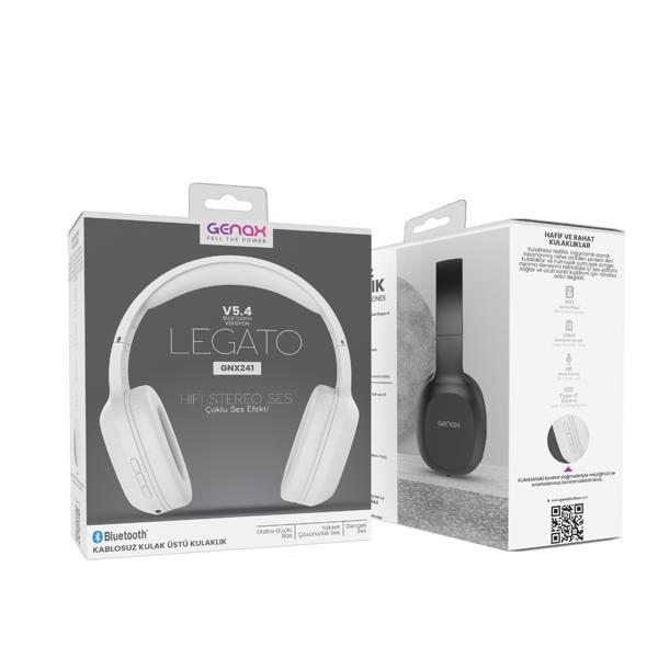 Genax GNX241 LEGATO Kablosuz Bluetooth Kulak Üstü Kulaklık BT 5.4 Hi Fi Stereo Ses - Image 1