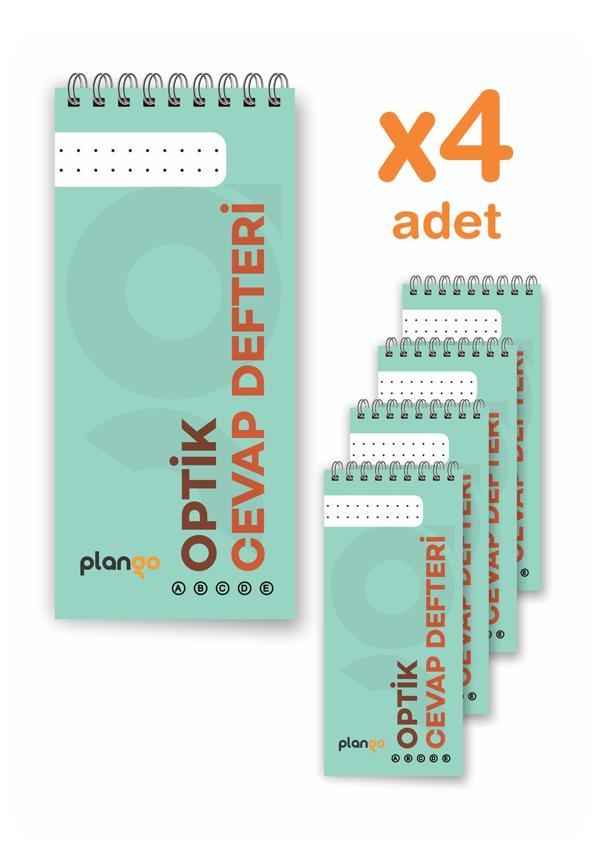 Optik Cevap Defteri YEŞİL (4 Adet - 200 Sayfa) Sınava Hazırlık Optik Form Defteri - Plango - Image 1