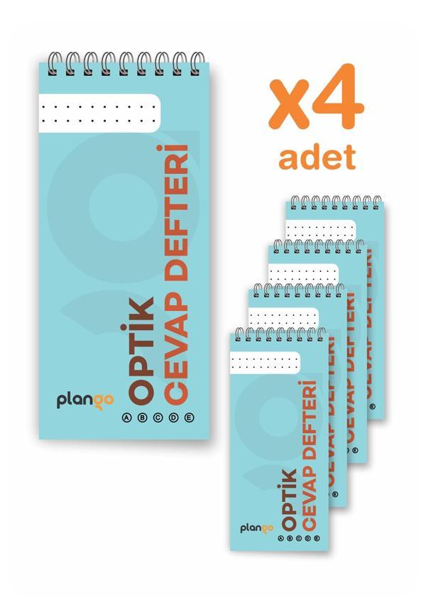 Optik Cevap Defteri TURKUAZ (4 Adet - 200 Sayfa) Sınava Hazırlık Optik Form Defteri - Plango - Image 1