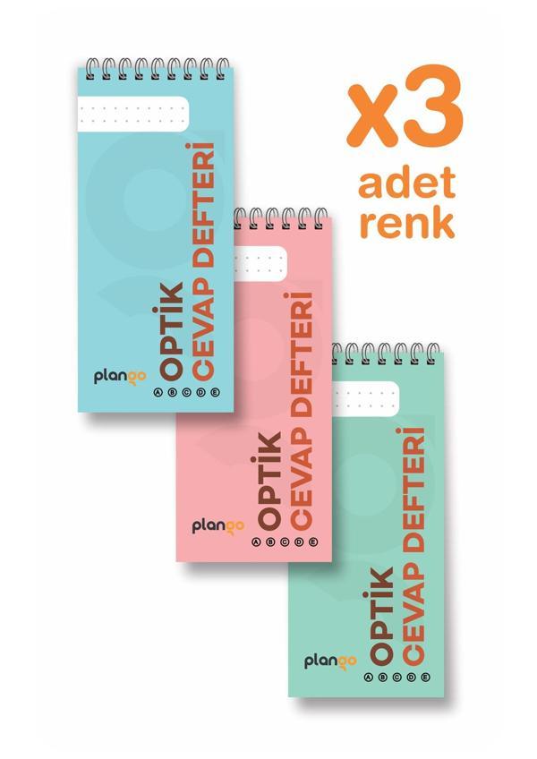 Optik Cevap Defteri KARMA (3 Adet - 150 Sayfa) Sınava Hazırlık Optik Form Defteri - Plango - Image 1