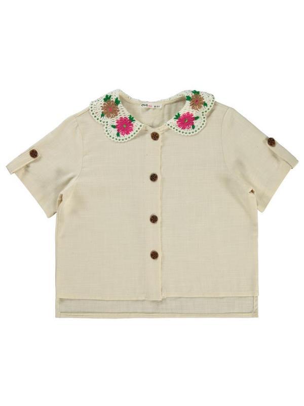 Civil Girls Yaka Aksesuarlı 10-13 Yaş Gömlek - Ekru12-13 Yaş - Image 1