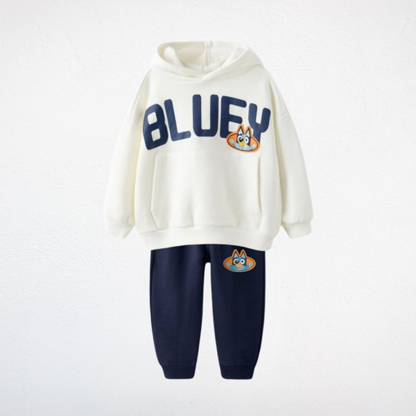 Çocuk Kapüşonlu Bluey Baskılı Eşofman Takımı - Image 1