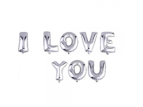Parti Aksesuar I Love You Folyo Balon Gümüş Renk 35 CM - Image 1