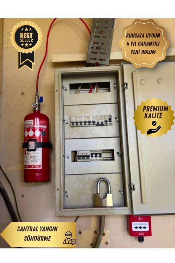 Santral 2 Kg FM 200 Gazlı Pano Yangın Söndürme Sistemi – Elektrik Panolarınız İçin %100 Otomatik Yangın Tüpü - Image 1