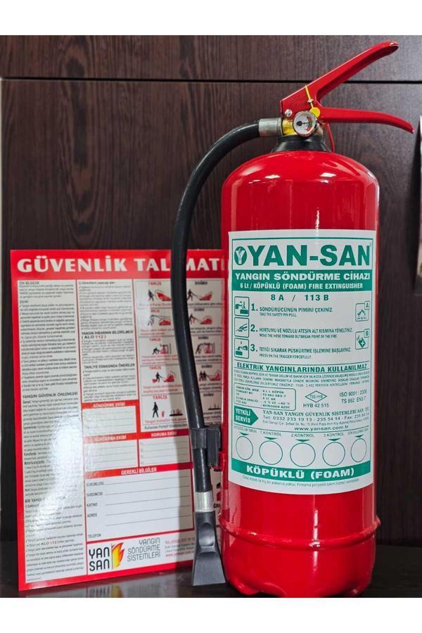 Yan-San 6 Kg Yangın Söndürme Cihazı ( Aff Köpük) Ve Yangın Güvenlik Talimatı - Image 1