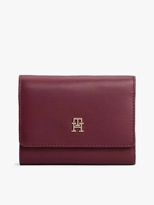 Tommy Hilfiger TH Icon Üç Katlı Kadın Mor Cüzdan AW0AW17737VLP - Image 1