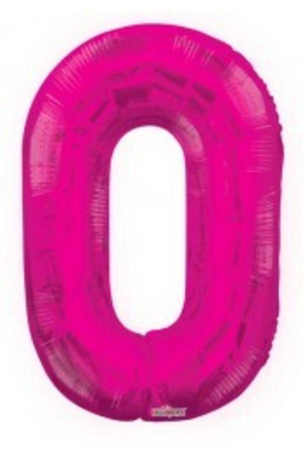 Parti Sürprizi Folyo Balon 0 Rakamı Pembe - Image 1