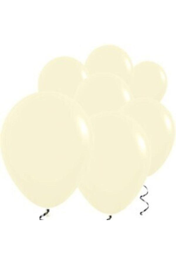 Parti Sürprizi Makaron Sarı Küçük Boy 10 Lu Latex Balon - Image 1