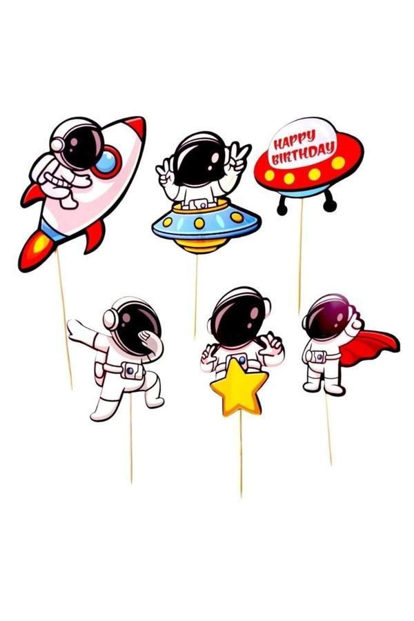 Parti Sürprizi Astronot Uzay Teması 6 lı Kürdan - Image 1