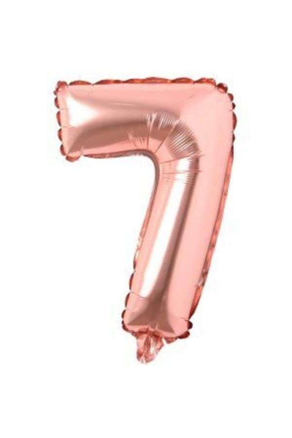 Parti Sürprizi Rose Gold 7 Rakam Folyo Balon 100 Cm - Image 1