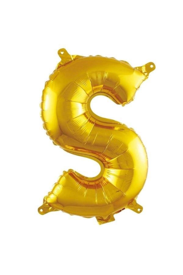Parti Sürprizi Altın Renk S Harfi 16'' Folyo Balon 1 Adet - Image 1