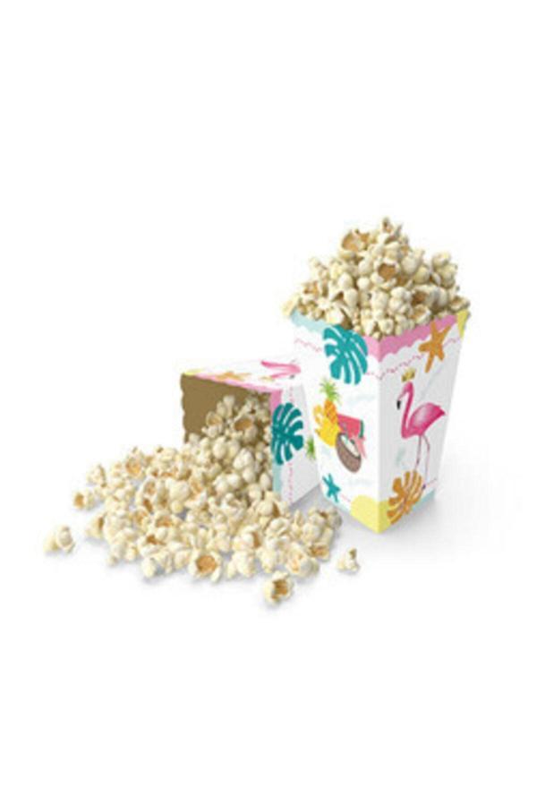 Parti Sürprizi Flamingo Popcorn Mısır Kutusu 8 Adet - Image 1