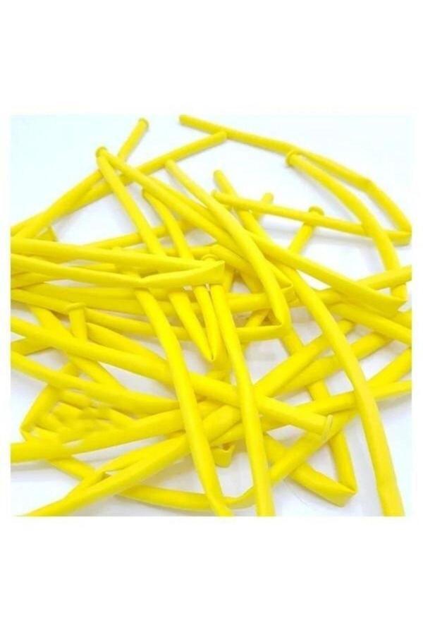 Parti Sürprizi Sarı Renk Sosis Balon 12 Adet - Image 1