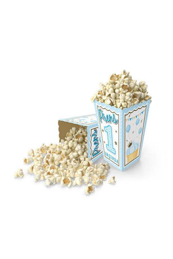Parti Sürprizi 1 Yaş Mavi Popcorn Mısır Kutusu 8 Adet - Image 1