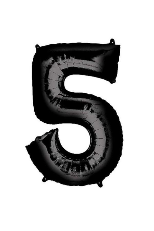 Parti Sürprizi Siyah 5 Rakam Folyo Balon 100 Cm 1 Adet - Image 1