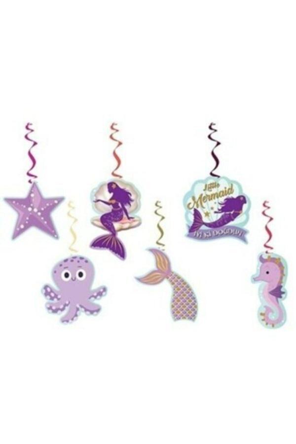 Parti Sürprizi Deniz Kızı Tavan Süsü 70 cm 6 Adet - Image 1