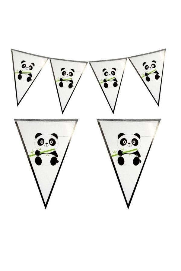 Parti Sürprizi Sevimli Panda Bayrak Afiş Set - Image 1