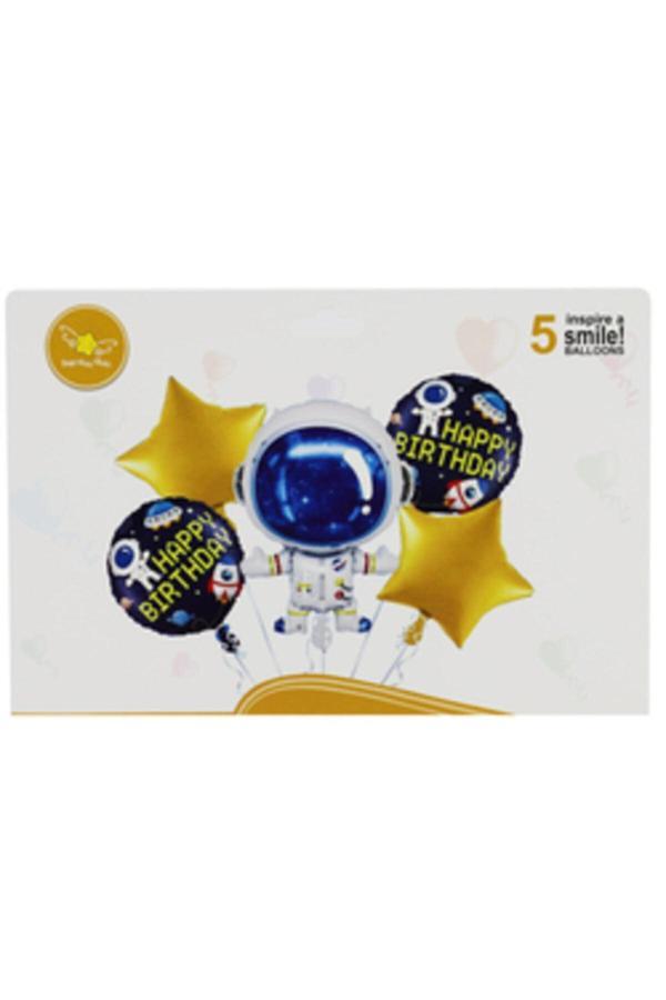 Parti Sürprizi Astronot Folyo Balon 5 Li Set - Image 1