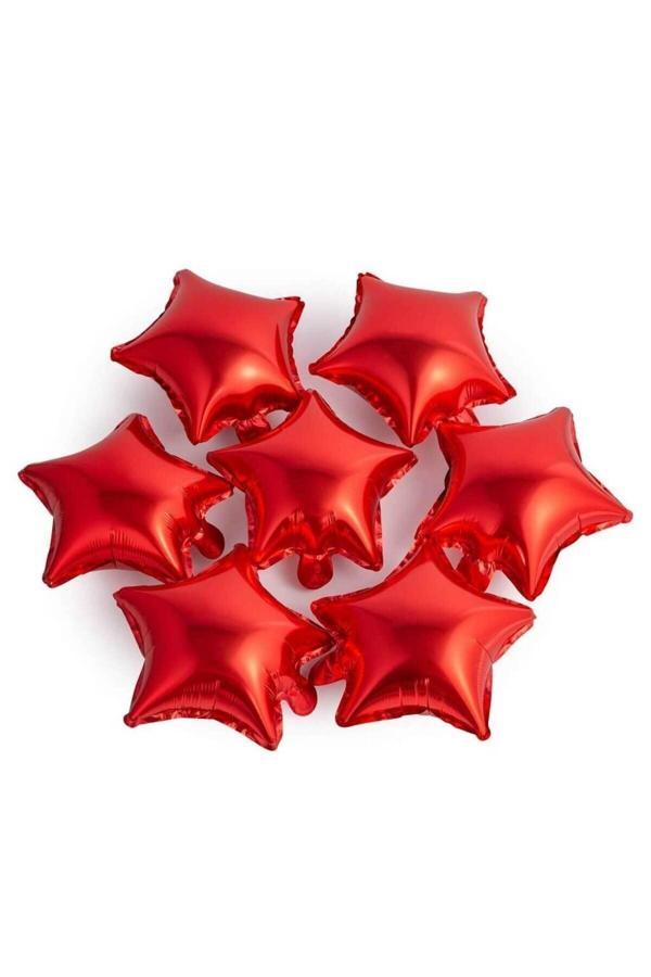 Parti Sürprizi Kırmızı Yıldız Folyo Balon 25 x 28 cm 6 Adet - Image 1