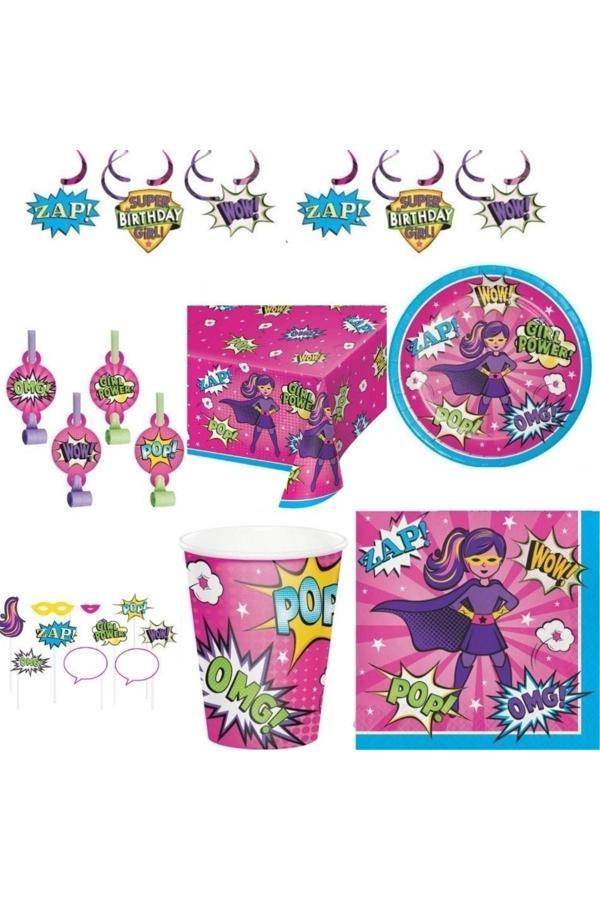 Parti Sürprizi Superhero Girl Power Parti Seti 8 Kişilik - Image 1