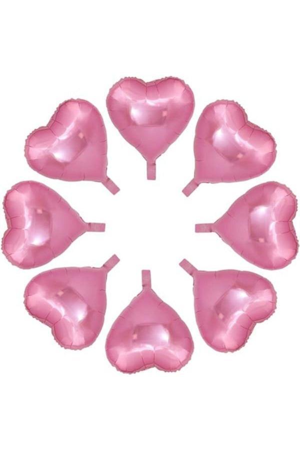 Parti Sürprizi Pembe Kalp Mini Shape Folyo Balon 6 Adet - Image 1