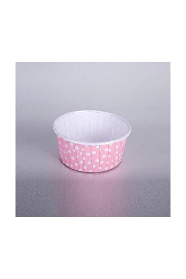 Parti Sürprizi Pembe Beyaz Puanlı Cup Cake Kılıfı 25 Adet - Image 1
