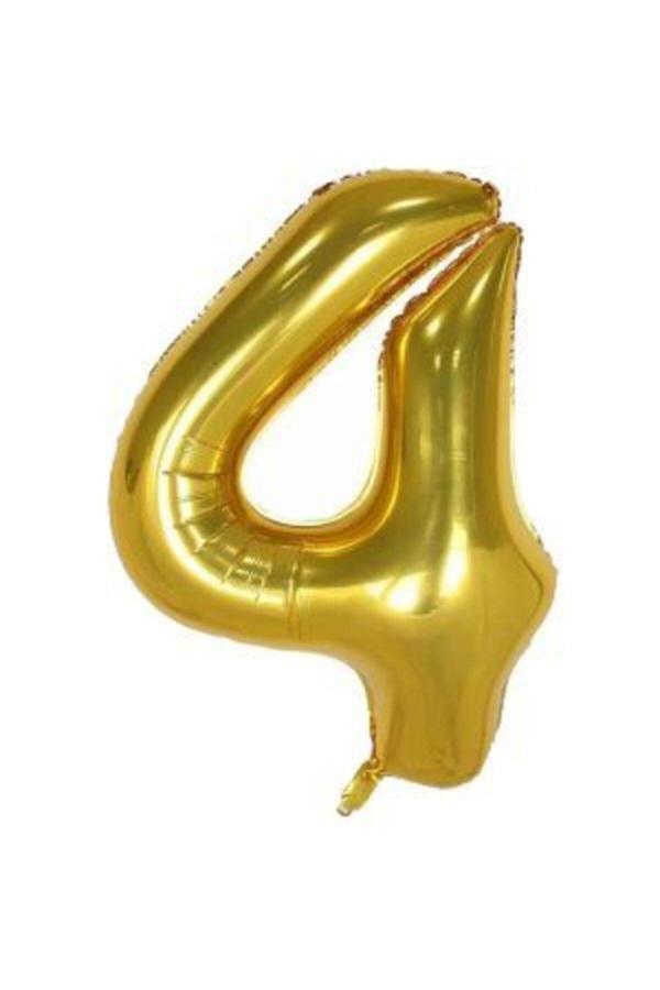 Parti Sürprizi Folyo Balon 4 Rakam Altın Renk 100 Cm - Image 1