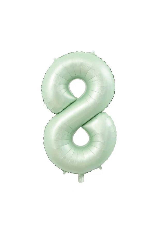 Parti Sürprizi Retro Su Yeşili 8 Rakam Folyo Balon - Image 1
