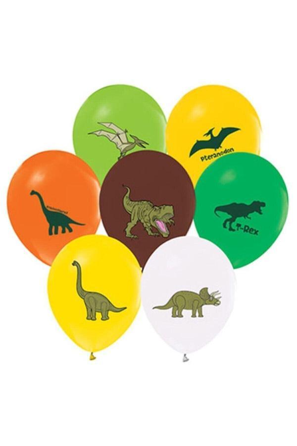 Parti Sürprizi Dinozorlar Karışık Renk Latex Balon 10 Adet - Image 1