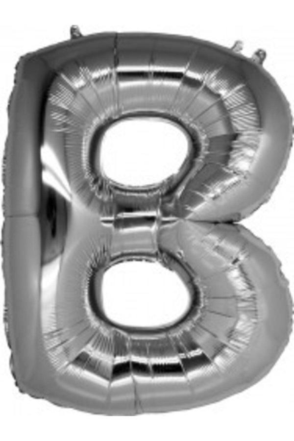 Parti Sürprizi Folyo Balon B Harfi Gümüş Renk 100 Cm - Image 1
