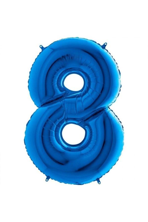 Parti Sürprizi Folyo Balon Mavi 8 Rakam 80 Cm - Image 1