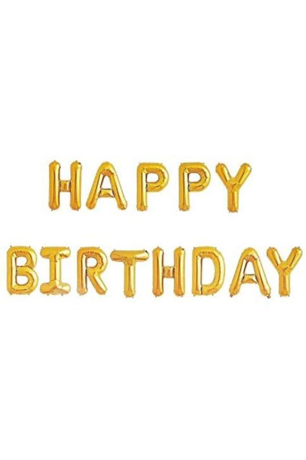 Parti Sürprizi Happy Birthday Altın Harfler Folyo Balon - Image 1