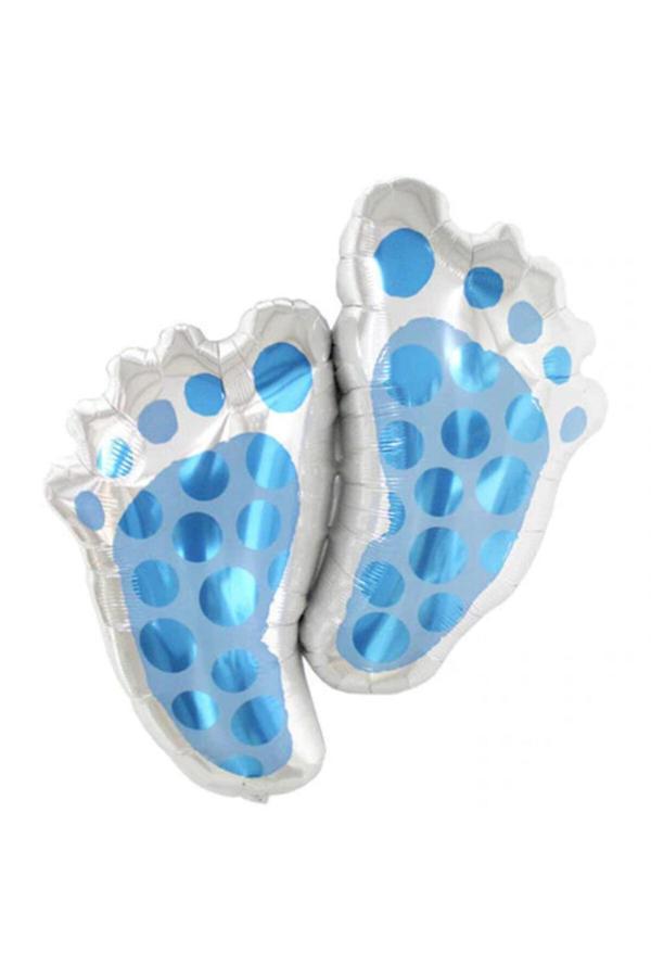 Parti Sürprizi Ayak Şekilli Mavi Folyo Balon - Image 1