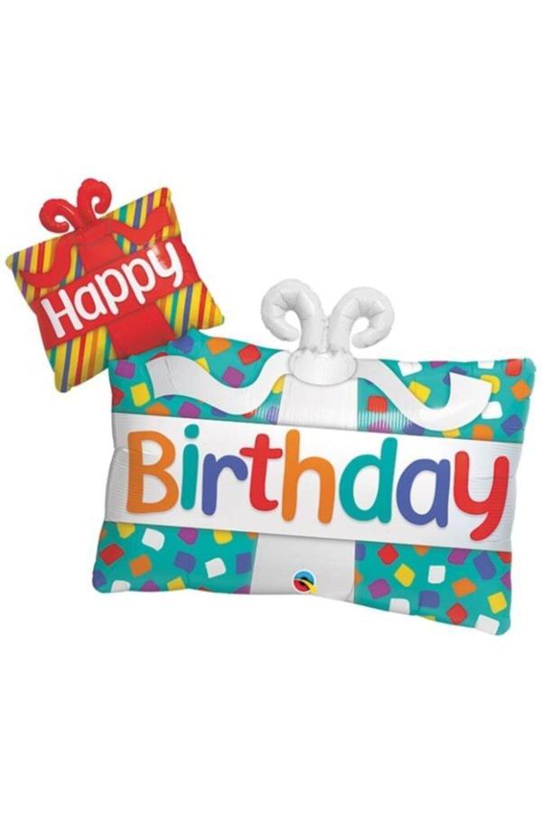 Parti Sürprizi Happy Birthday Folyo Balon Hediye Paketli - Image 1