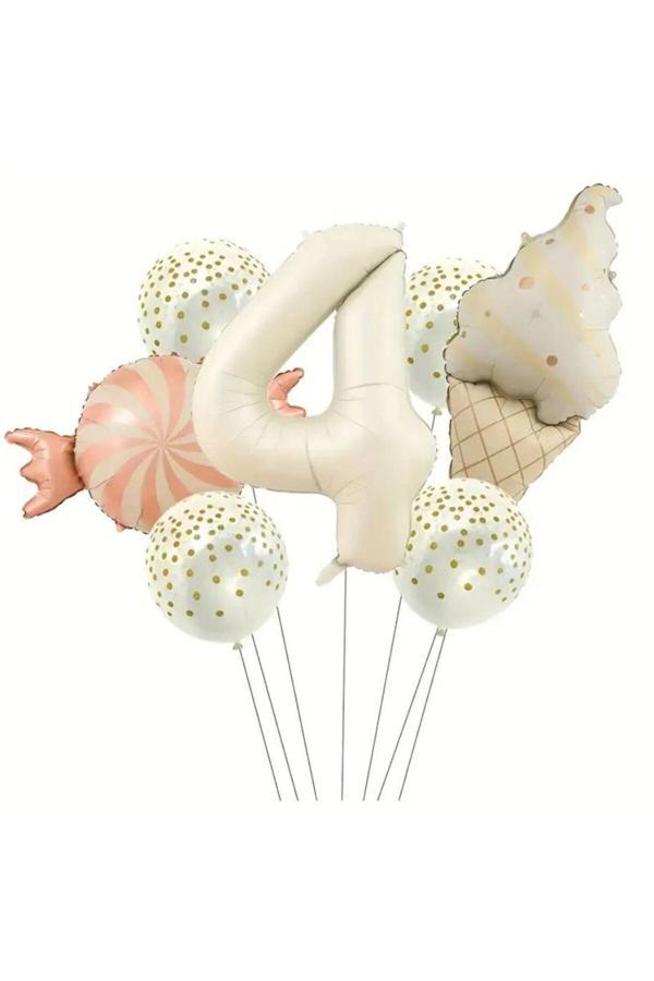 Parti Sürprizi Retro Dondurma Şeker 4 Yaş Folyo Balon Set - Image 1