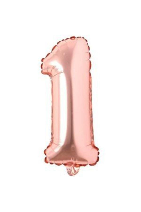 Parti Sürprizi Rose Gold 1 Rakam Folyo Balon 100 Cm - Image 1