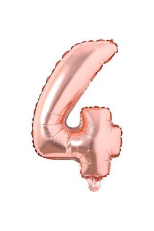 Parti Sürprizi Rose Gold 4 Rakam Folyo Balon 100 Cm - Image 1