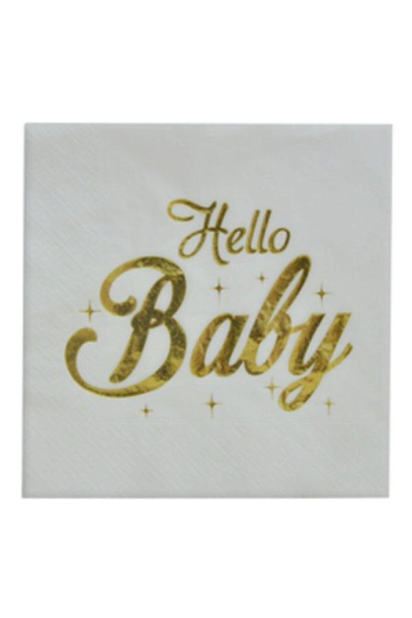 Parti Sürprizi Hello Baby Varak Peçete 16 Adet - Image 1