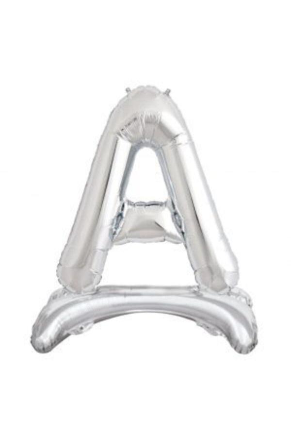 Parti Sürprizi Ayakta Durabilen Gümüş A Harf Folyo Balon - Image 1