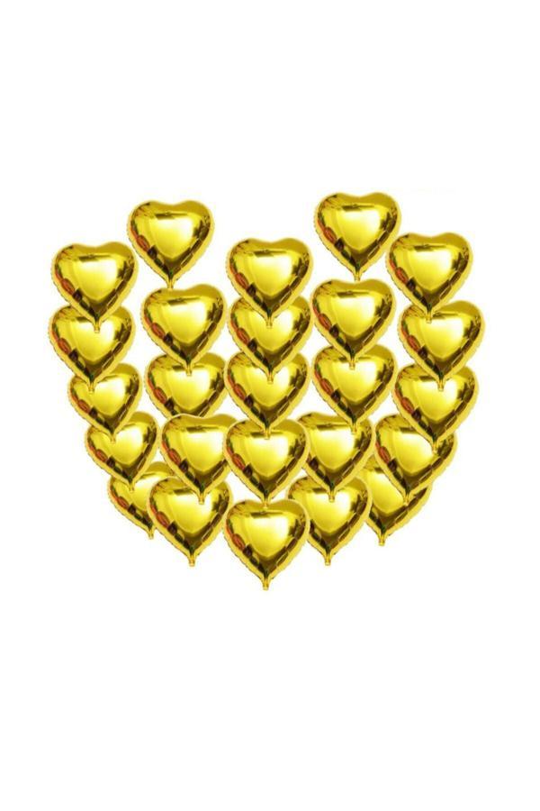 Parti Sürprizi Altın Kalp Mini Shape Folyo Balon 6 Adet - Image 1