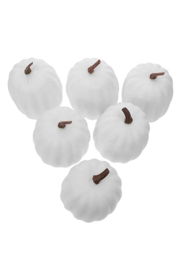 Parti Sürprizi Halloween Cadılar Bayramı Beyaz Mini Balkabağı 5X4 cm 6 Adet - Image 1