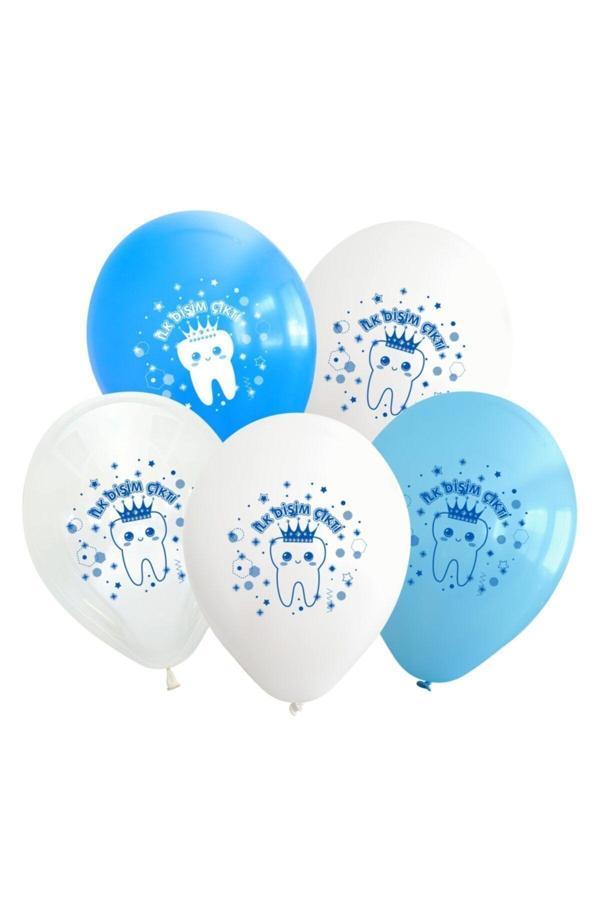 Parti Sürprizi Ilk Dişim Çıktı Mavi Latex Balon 10 Adet - Image 1