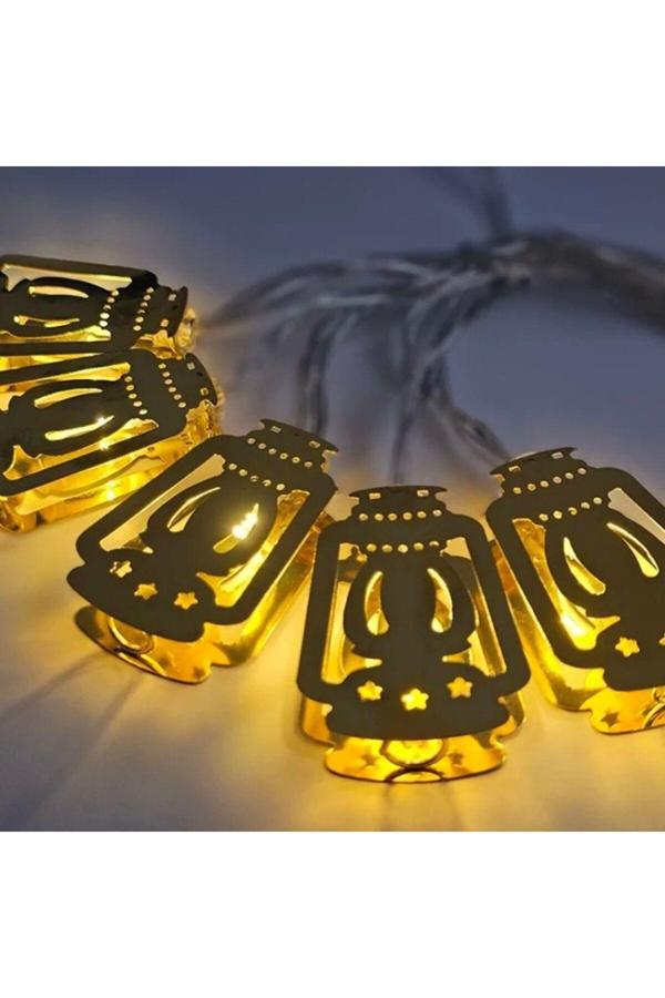 Parti Sürprizi Hoş Geldin Ramazan Temalı Gün Işığı Metal Fener Şekilli Işık - Image 1