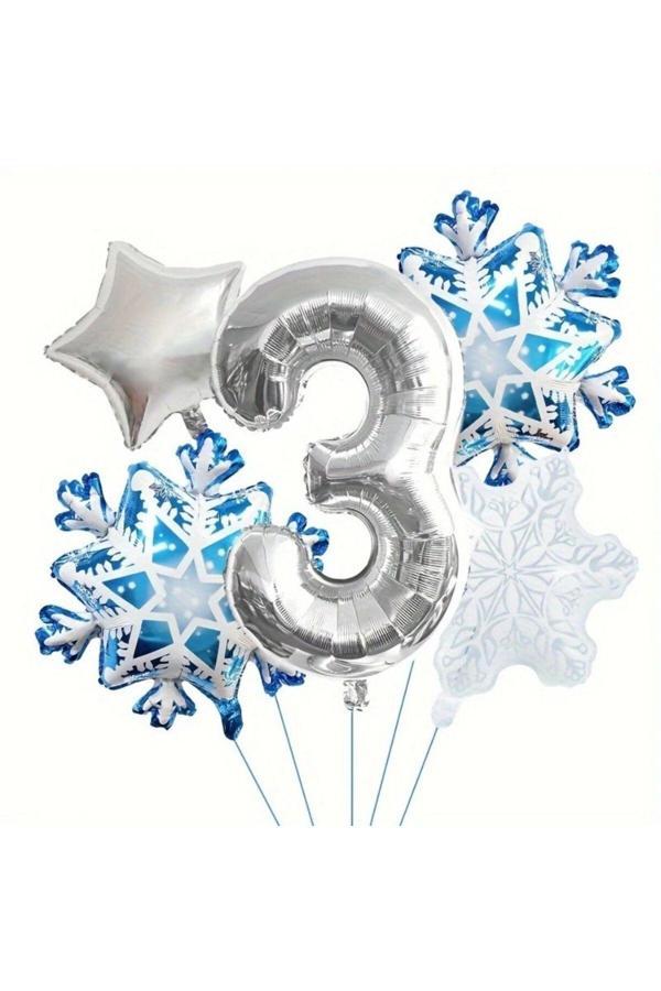 Parti Sürprizi Kartanesi 3 Yaş Rakam Folyo Balon Set - Image 1